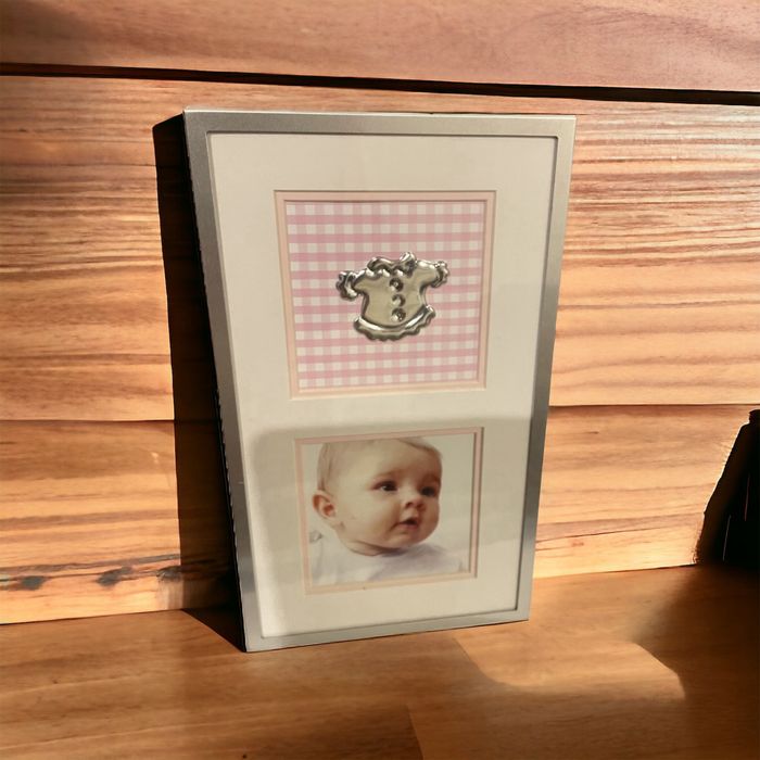 Moldura Bebé Silver Field Rosa – Nova + Moldura Oferta