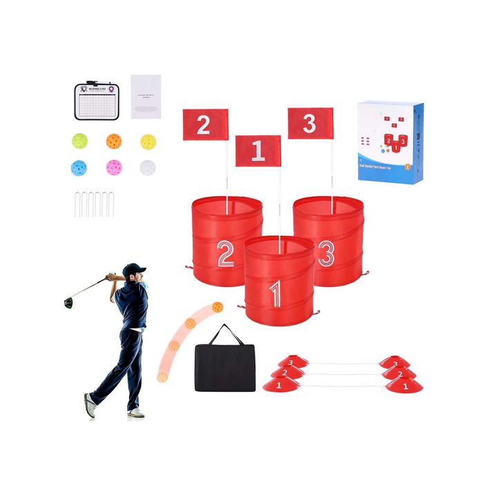 Przenośny NOWY kompletny zestaw do gry w golfa z koszami i torbą