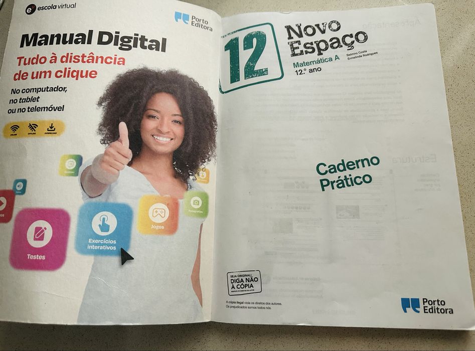 Caderno prático e de autoavaliação / atividades / exercícios Matemática A “NOVO ESPAÇO” 12.º ano