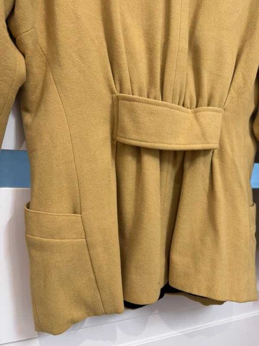 Laurel Vintage 90s Blazer Pure New Wool Yellow 40 L żakiet marynarka