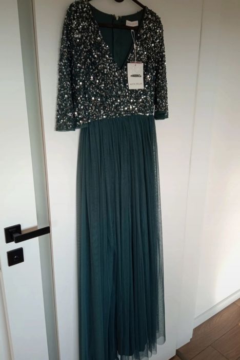 Długa suknia sukienka maxi cekiny wieczorowa  wesele Maya Deluxe Asos
