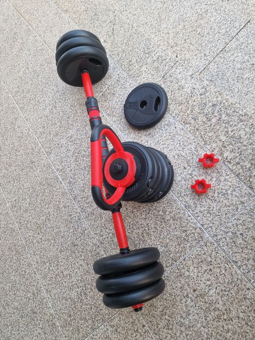 conjunto multifuncional de halteres ajustáveis,  kit 4 em 1 ou 5 em 1.O