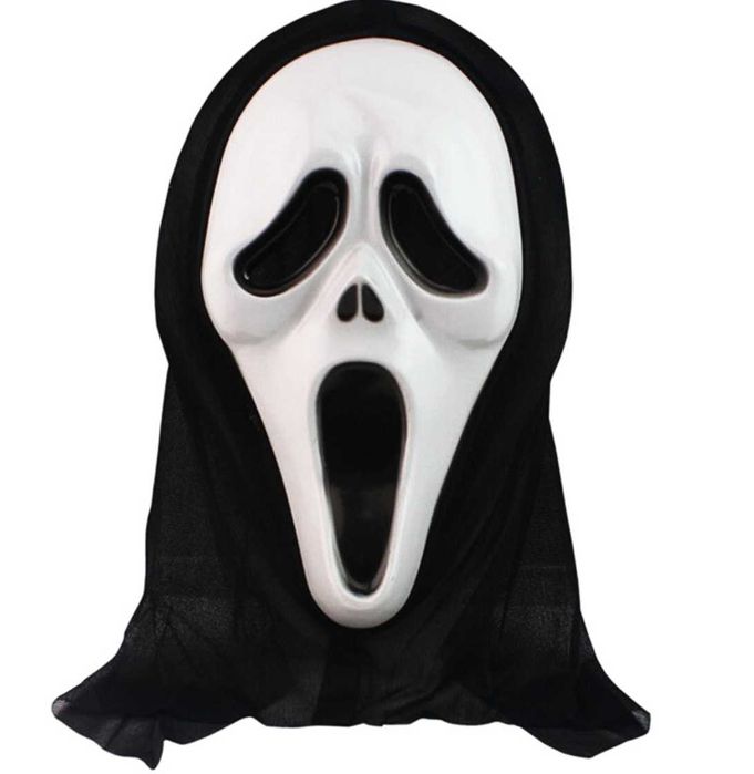 MASKA NA HALLOWEEN maska krzyk scream na przebranie strój czarna