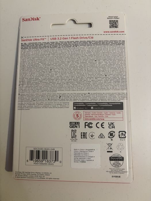 Pendrive SanDisk Ultra Fit 64 GB USB 3.2 Gen 1