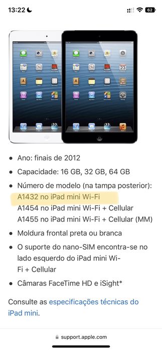 Mini IPad 1 (como novo)