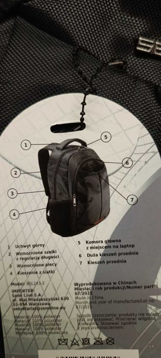 SEMI Line plecak laptopowy, czarny, 23 L