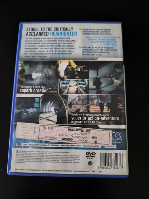Jogo PlayStation 2  HEADHUNTER REDEMPTION