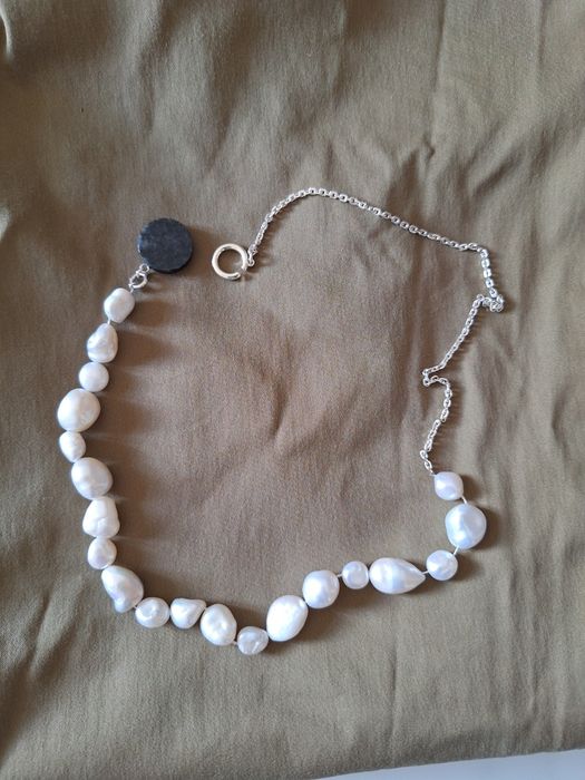 COS  naszyjnik perły naturalne + srebro