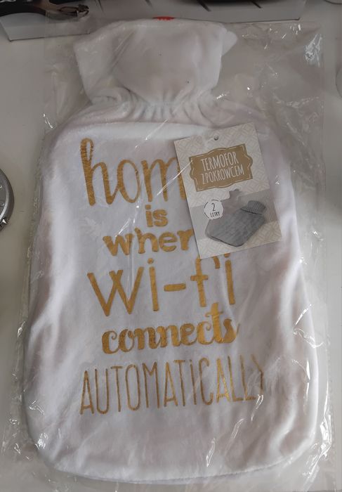 Nowy termofor w pokrowcu biały 2L