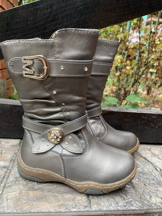 27-16,5 новые кожаные зимние ботинки на девочку