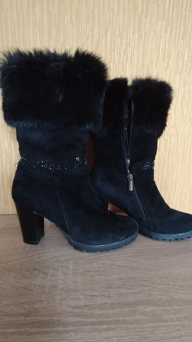 Чоботи зимові замшеві