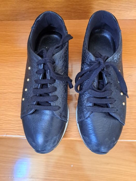 Sapatilhas pele pretas seasead 36