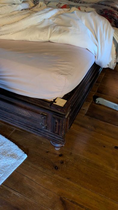 Cama casal 130x190 madeira maciça vintage artesanal