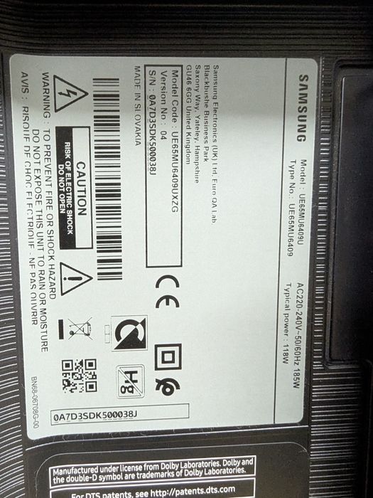 Samsung UE65MU6409U Smart TV DVB-T2 Tizen 4K UHD / 2019