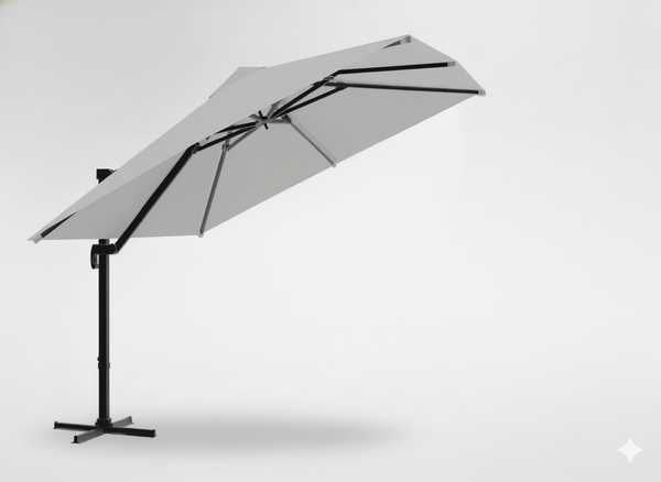 Parasol ogrodowy "ROMA" 3x3m szary z pokrowcem GardenLine