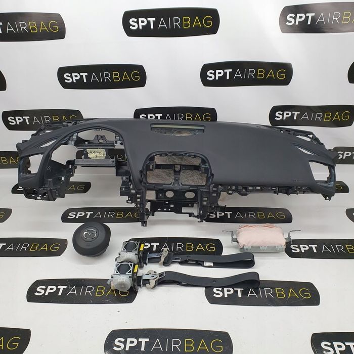 MAZDA 3 III BM DESKA ROZDZIELCZA KONSOLA KOKPIT PULPIT PODUSZKI AIRBAG AIR BAG PASY KIT SET