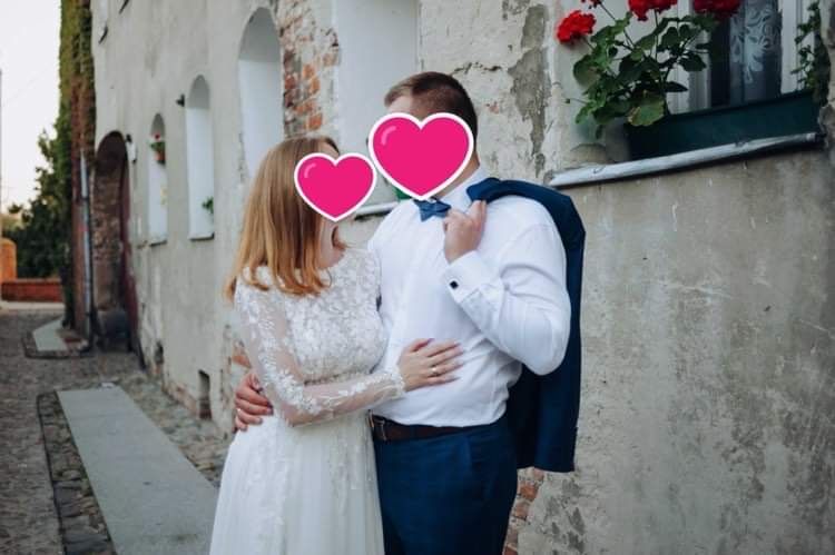 Suknia ślubna + doczepiany tren / 2020 / Patrycja Pardyka / rozmiar 38