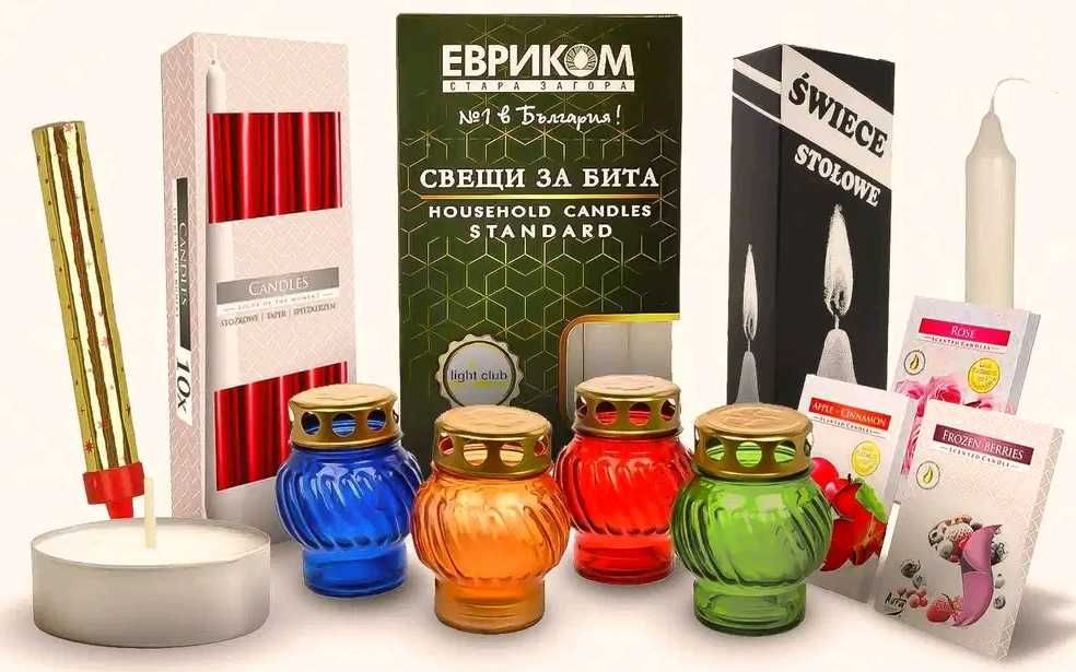 Свічки побутові, святкові, ароматизовані, лампади
