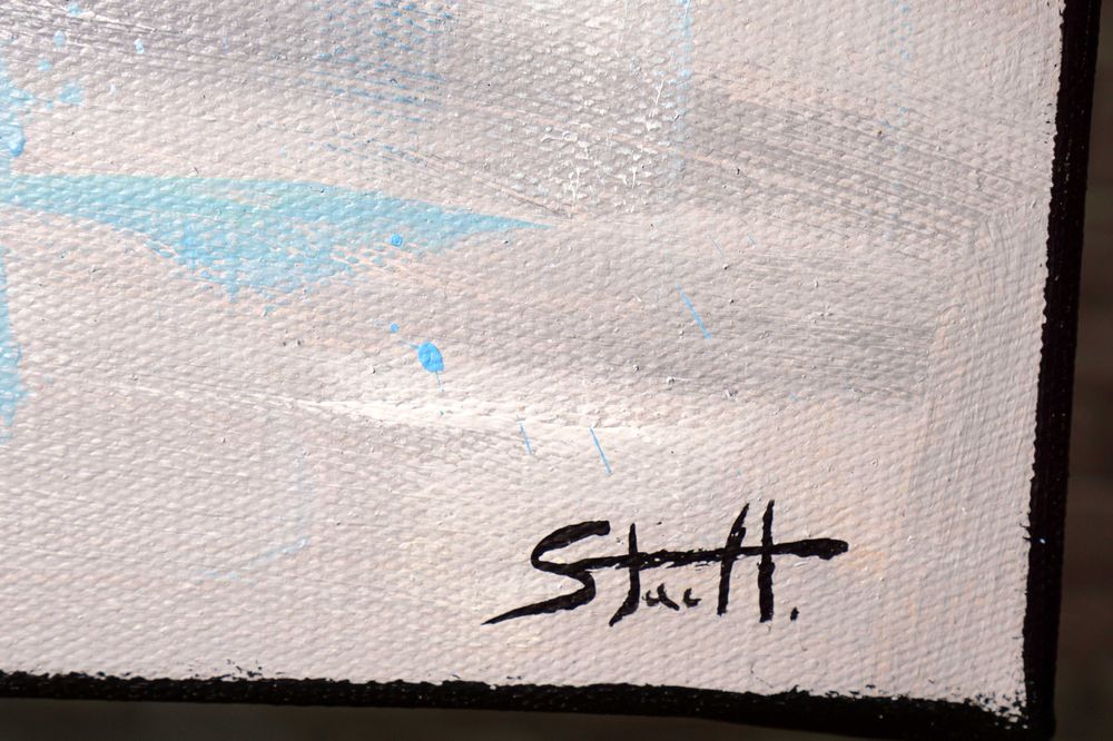 Ręcznie malowany oryginalny nowoczesny duży obraz akrylowy rekin Stach