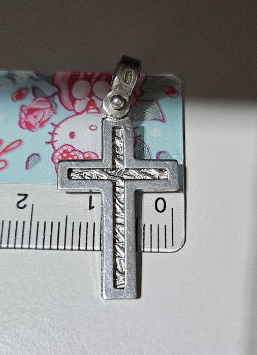 Срібний хрестик прикраса