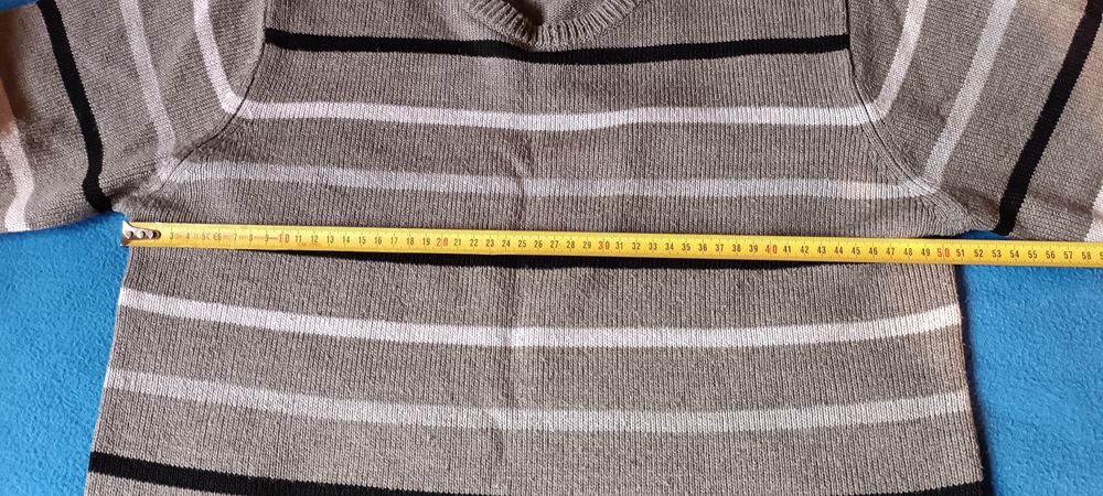 Sweter meski szary w pasy hm M