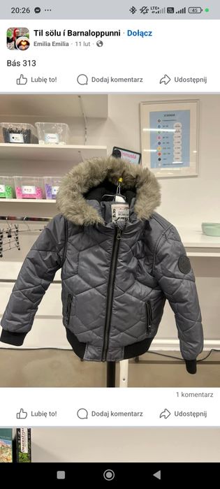 Modna kurtka zimowa z kapturem 2-3lata 98