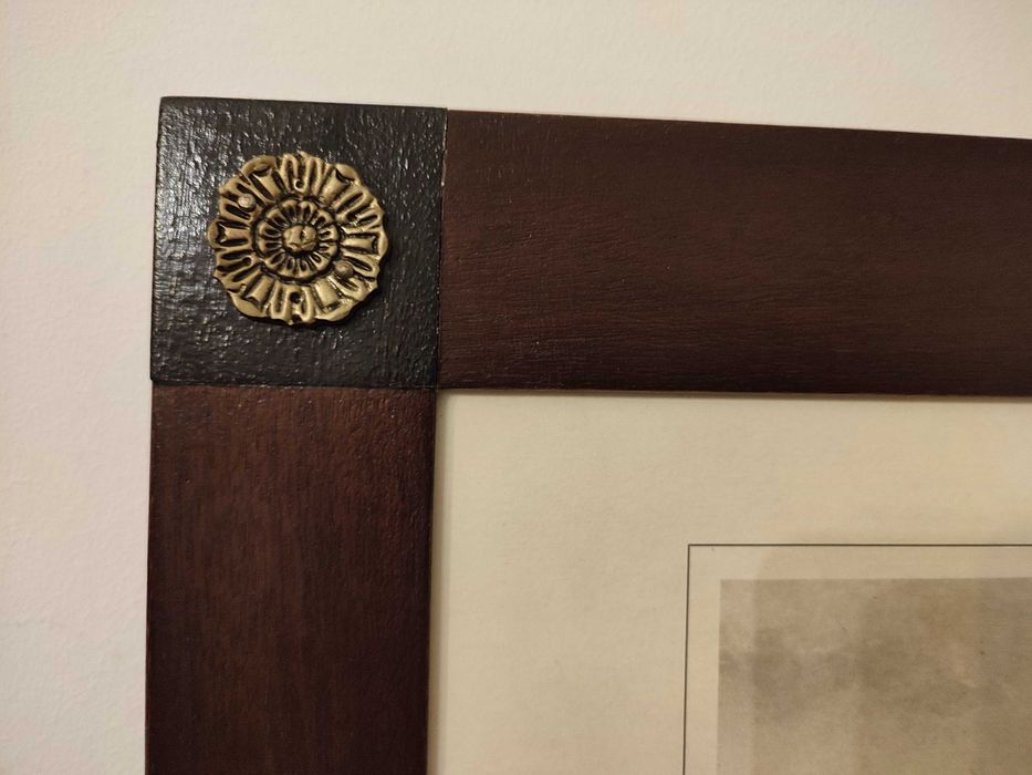 Quadros com caçadas. Conjunto de dois quadros com caçadas. Florões.