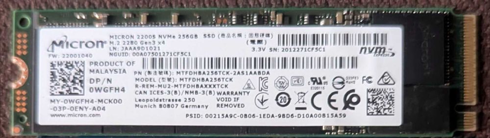 SSD M2 256gb nvme/sata3