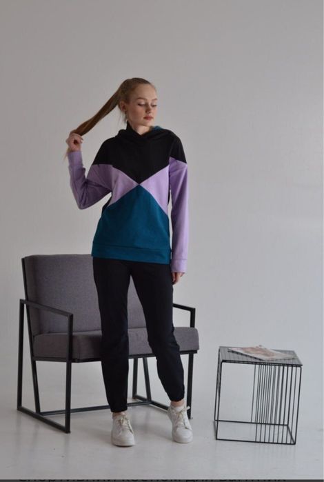 Спортивний костюм для вагітних та годуючих Margo чорний-лаванда