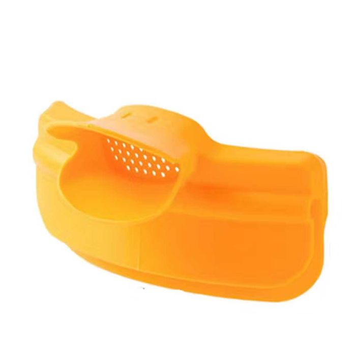 Дуршлаг накладка на посуду, для слива воды, силиконовый, жёлтый