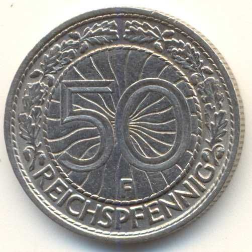 Deutsches Reich, 50 Reichspfennig 1928 F