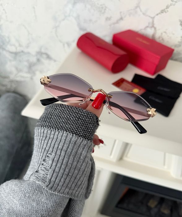 Солнцезащитные очки cartier полный комплект ромб