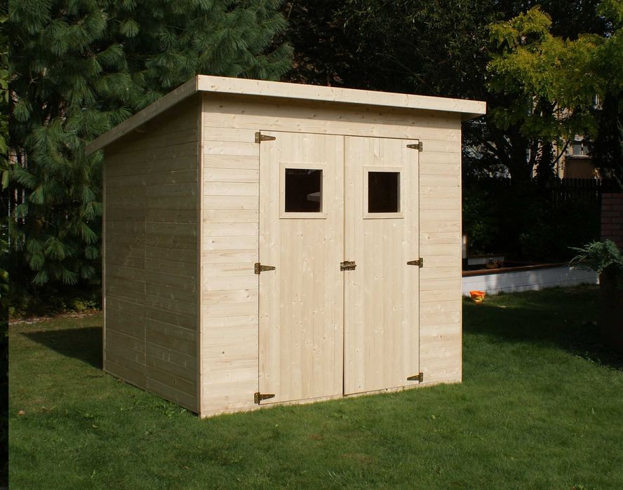 OD RĘKI domek panelowy narzędziowy świerk 2,2x1,9 2x2 płaski dach