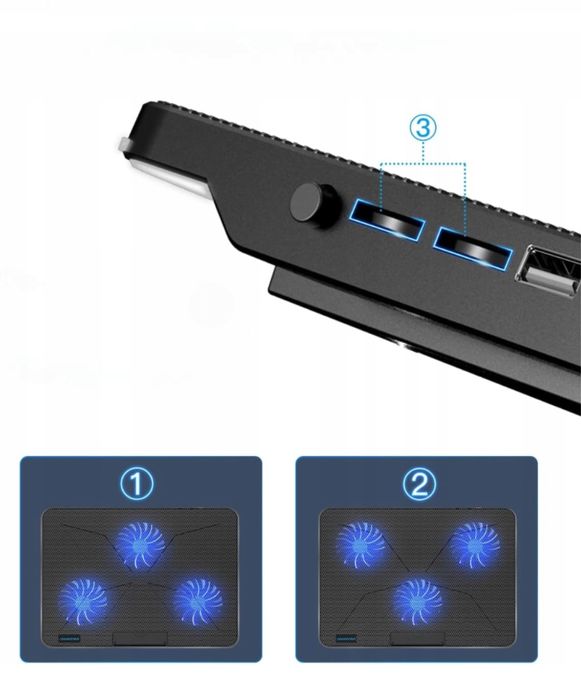 Podstawka chłodząca pod laptop do 17" wentylator LIANGSTAR