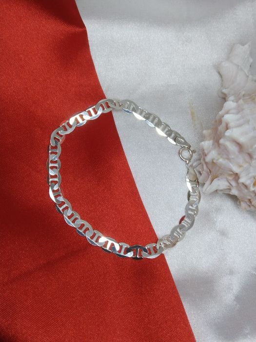 Piękna srebrna bransoletka splot Gucci, srebro 925, dł. 19 cm