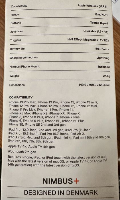 Nimbus + controler joystick para apple