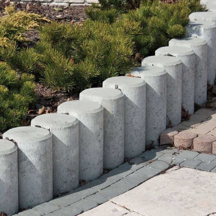 Palisada Okrągła 25cm 40cm grafit szara stopień murek oporowy opornik
