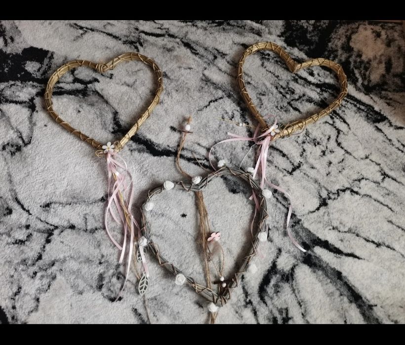 Serca drewniane dekoracja