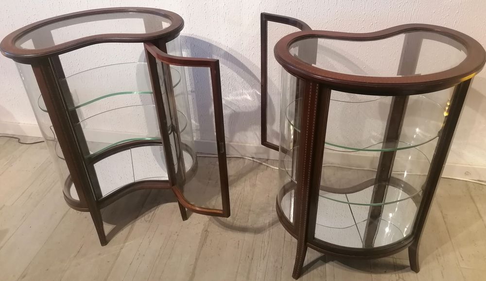 Par Mesas rim, Vitrines (Mesinhas Cristaleiras apoio cabeceira) Inglês