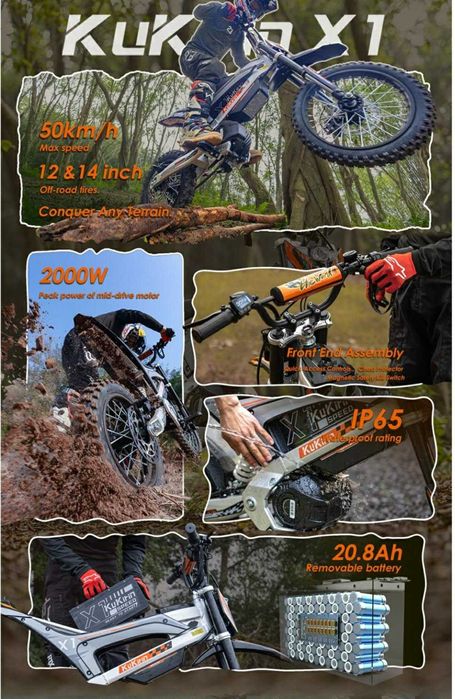 Suron Terenowy Kukirin X1 2000W 48V 20.8AH 50KM/H 40KM 14" PL