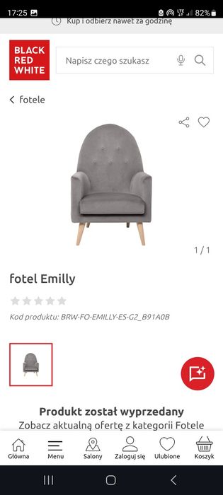 Fotel Emilly szary  black red white