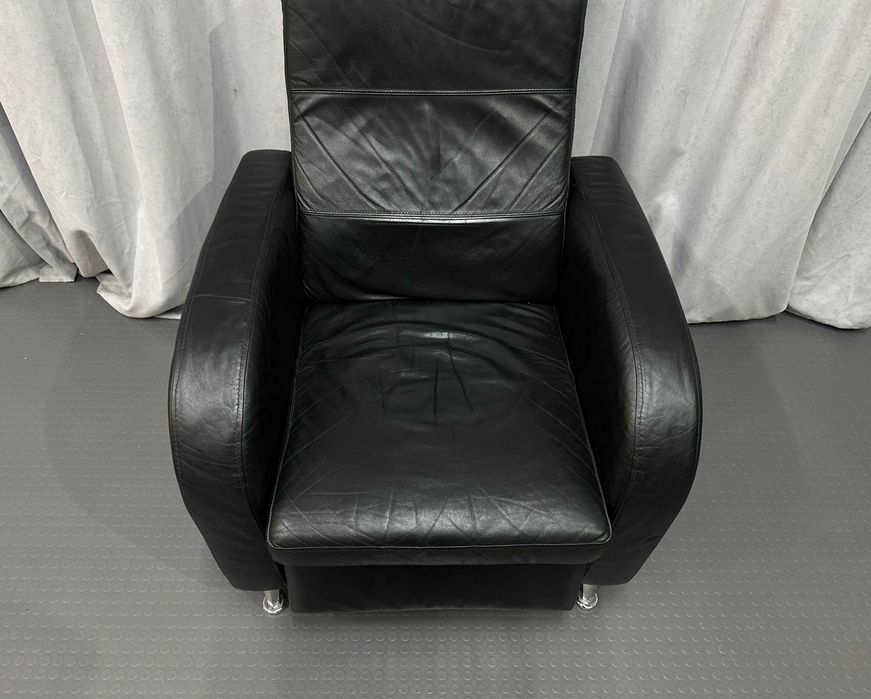 М'яке чорне шкіряне крісло-реклайнер/шкіряні крісла/меблі з Європи