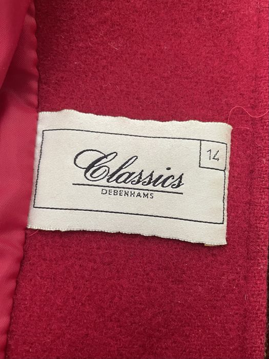 Płaszcz czerwony wełna 42 vintage