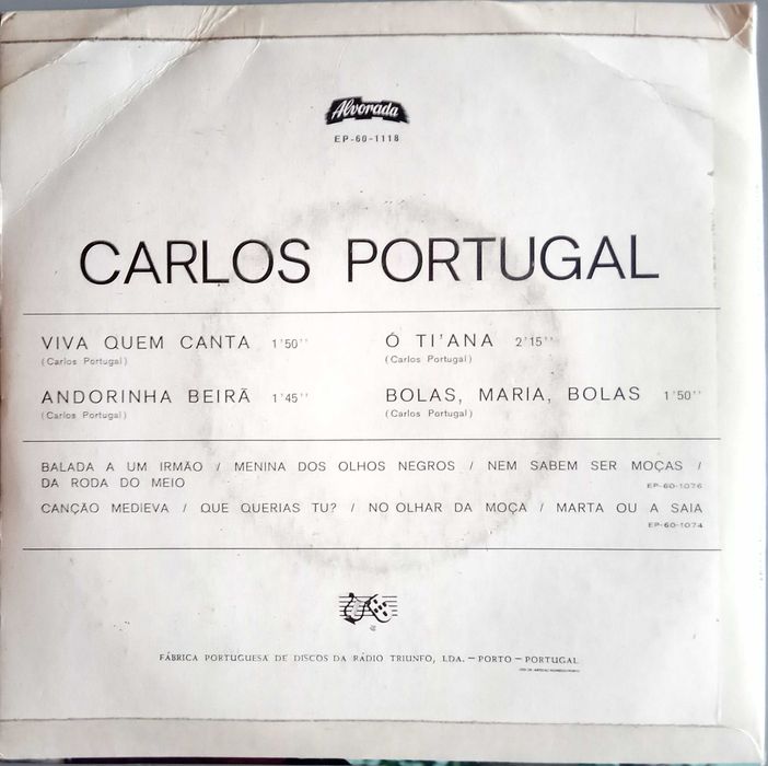 Carlos Portugal - - - - - Viva Quem Canta - - - - - EP