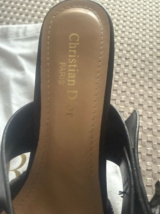 Klapki na obcasie niskim Dior 37 monogram