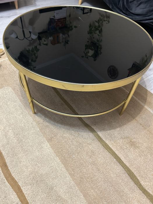 Stolik kawowy czarno zloty