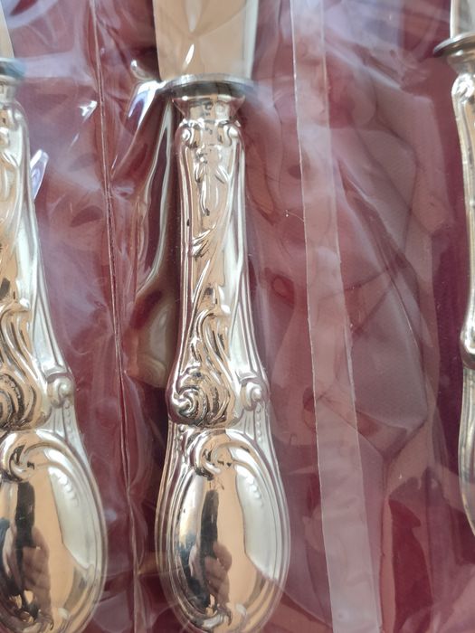 Talher com cabo em prata para bebé