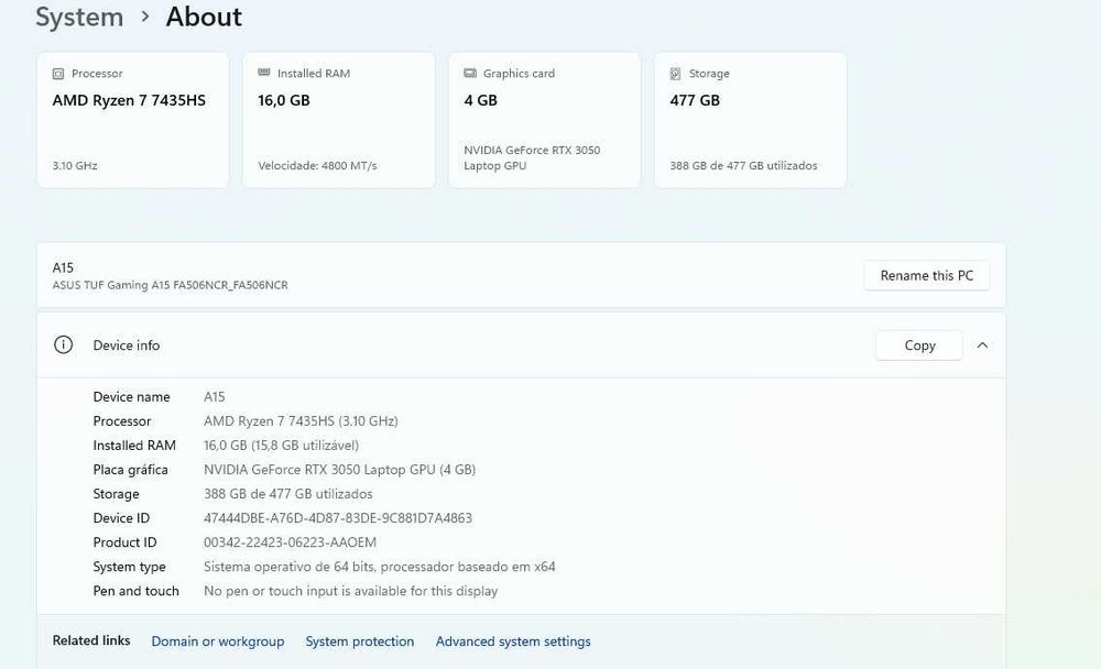 ASUS TUF Gaming A15 (FA506NCR)