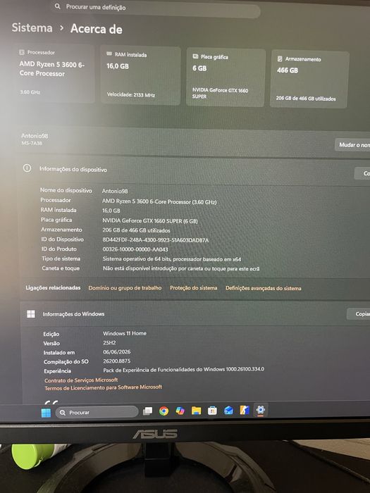 PC Gaming Ryzen 5 3600 + GTX 1660 SUPER + 16GB RAM ( 400€ se vier buscar )