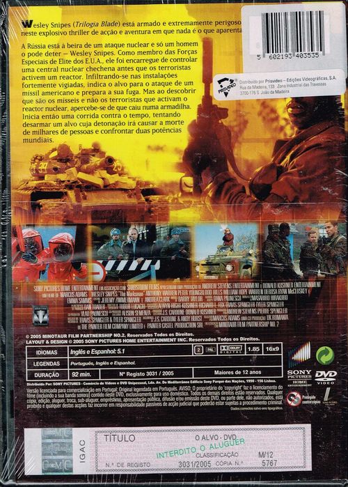 Filme em DVD: O Alvo (Wesley Snipes) - NOVO! SELADO!